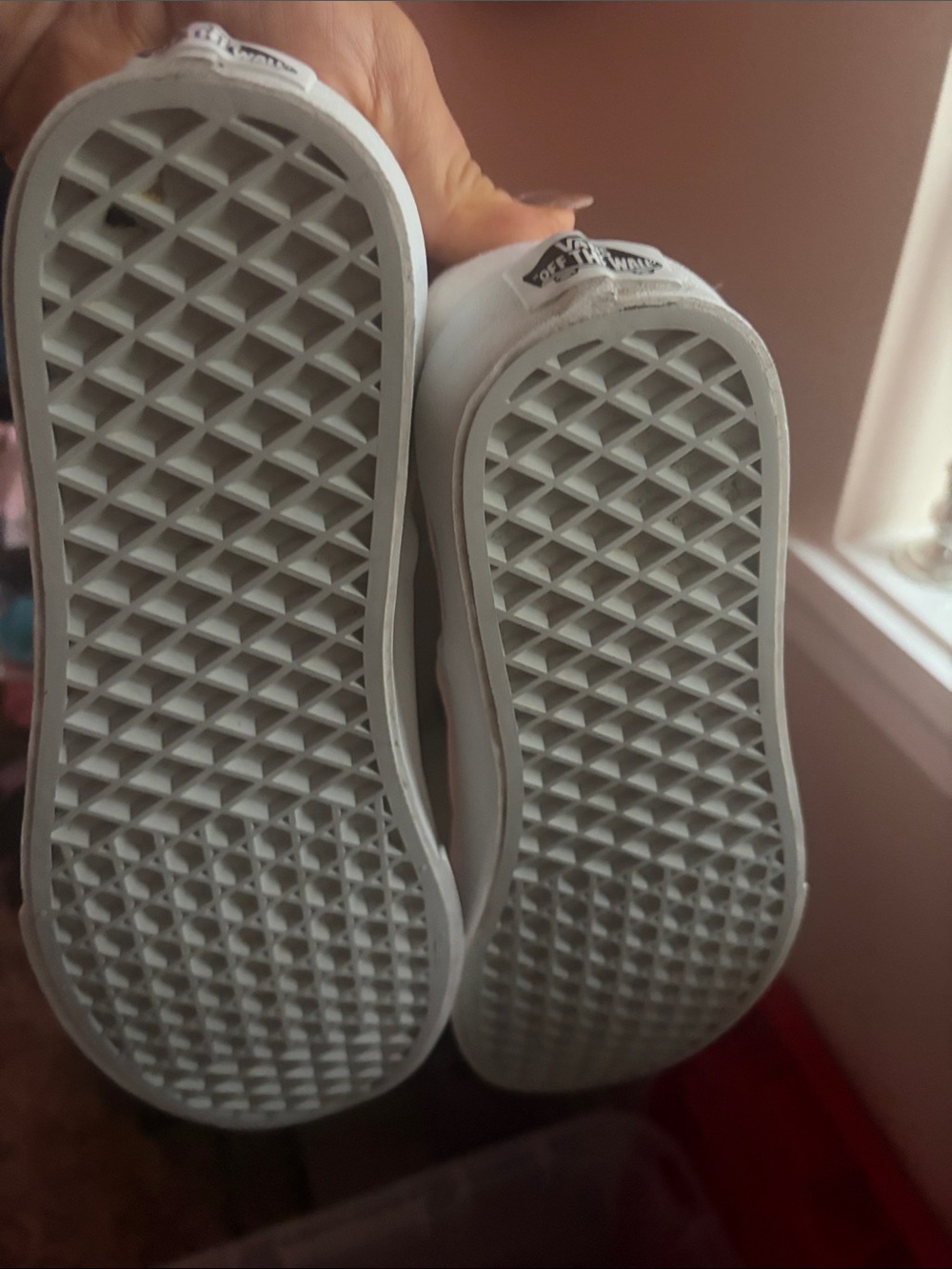 Vans White Canvas Slip-On Sneakers - Picture 5 of 9
